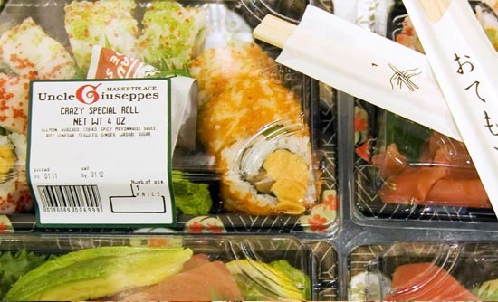 Different sushi packages