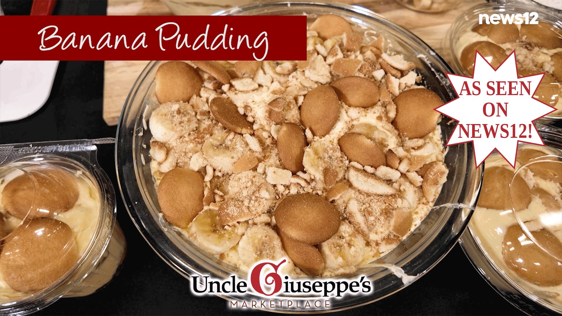 Banana pudding in several different glass bowls