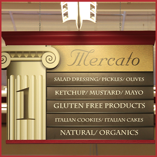 Uncle Giuseppe's aisle list with gluten free listed