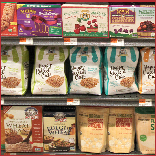 Shelved with gluten free items