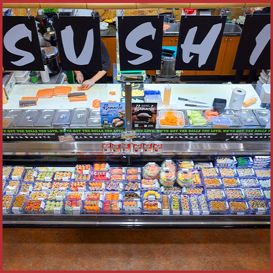 Sushi counter inside Uncle Giuseppes