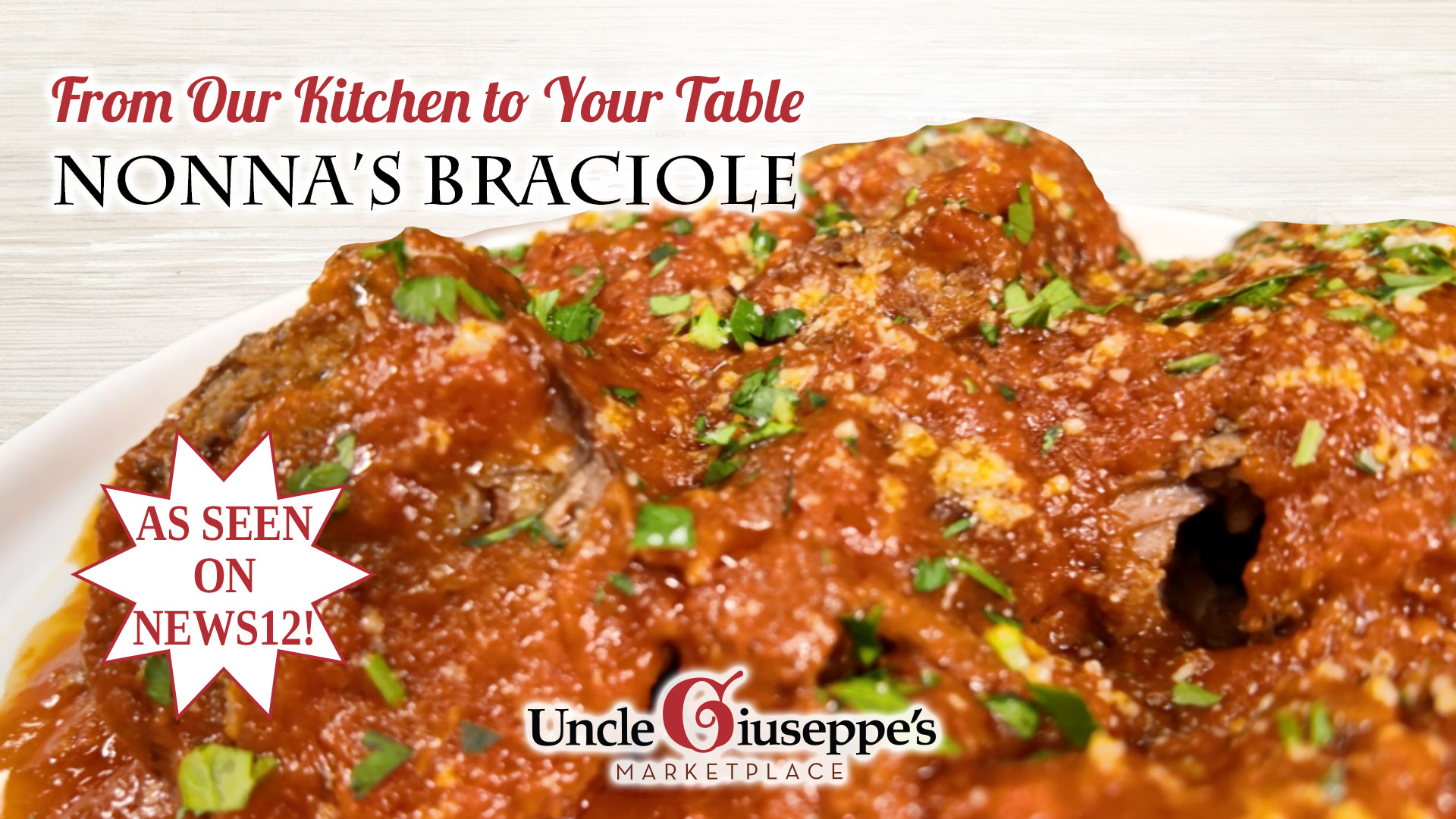 braciole in tomato sauce on a white background