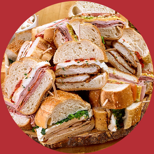 Stack of hero sandwiches