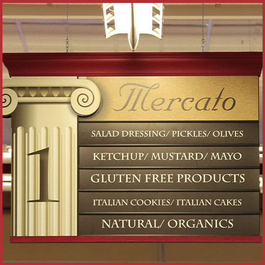 Uncle Giuseppe's aisle list with gluten free listed