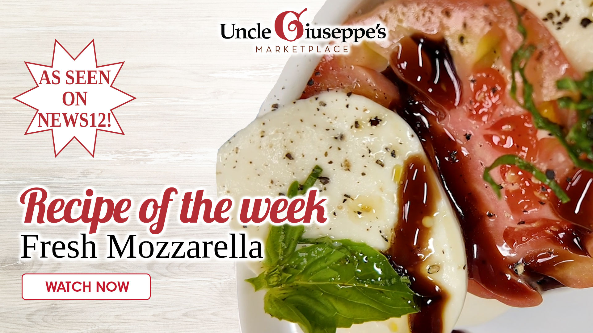 Fresh mozzarella with tomato on a white plate