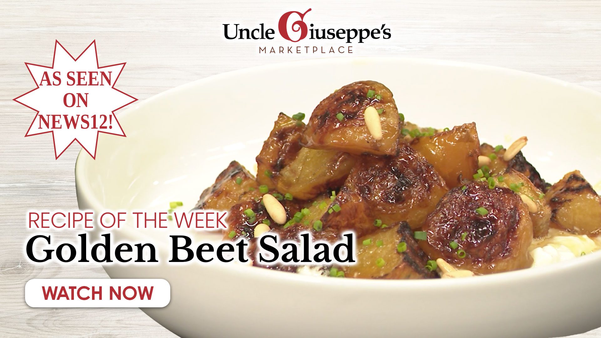 Uncle Giuseppe's golden beet salad with stracciatella