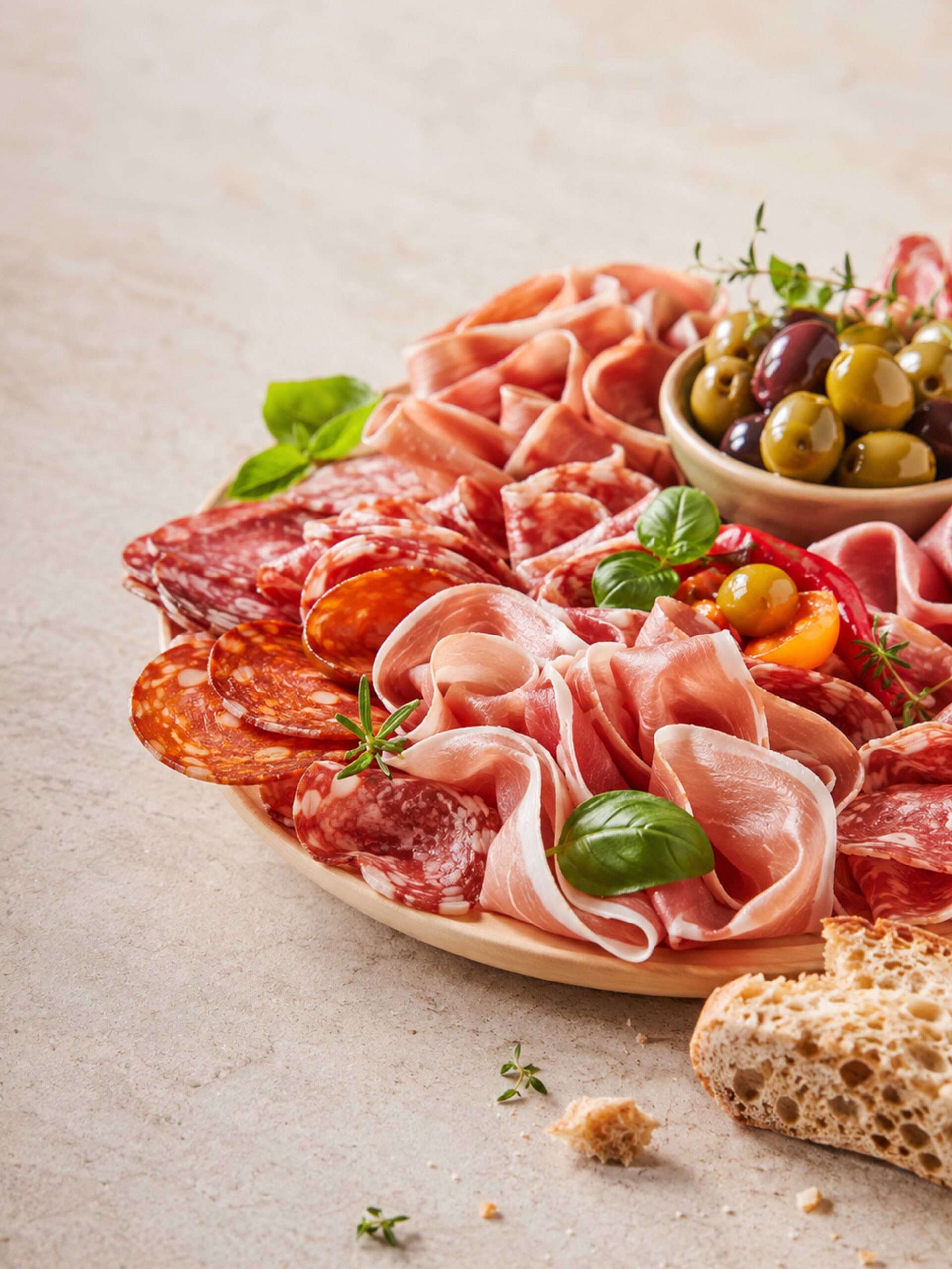 Italian deli counter with premium prosciutto, shaved meats, and fresh rotisserie chicken at Uncle Giuseppe's Marketplace