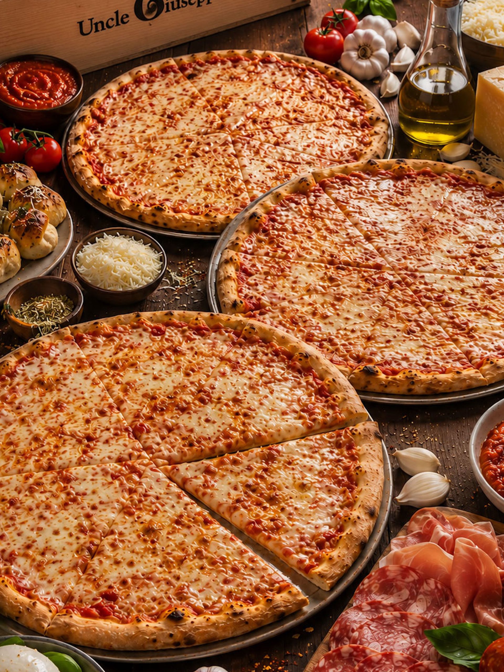Roman-style 20-inch pepperoni pizza baked fresh daily at Uncle Giuseppe's Marketplace — two for $22 Wednesdays and Fridays