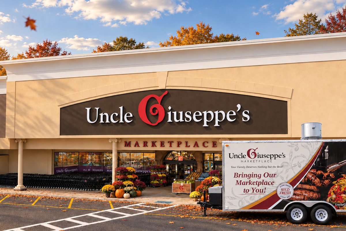 Uncle Giuseppe's food truck at the Melville marketplace