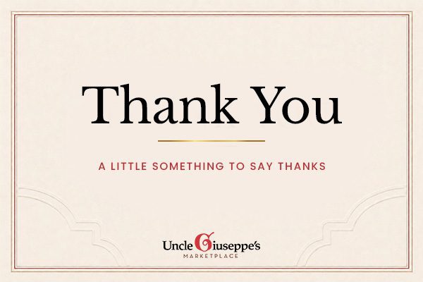 Uncle Giuseppe’s Thank you eGift card design